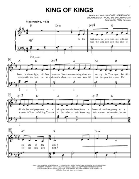 free sheet music for king of kings