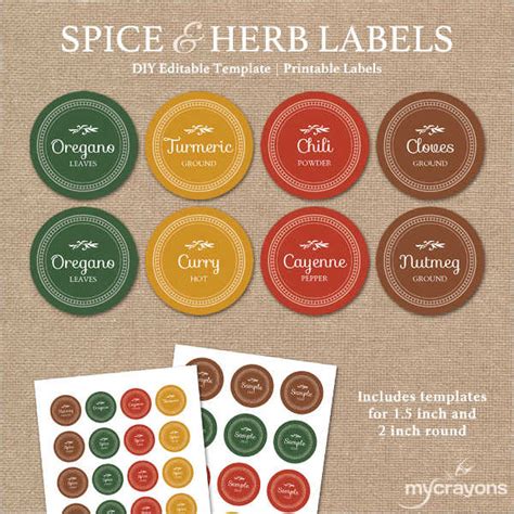 Free Spice Label Printable