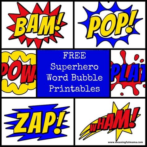 Free Superhero Bubble Printables