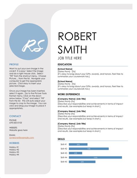 free template cv word