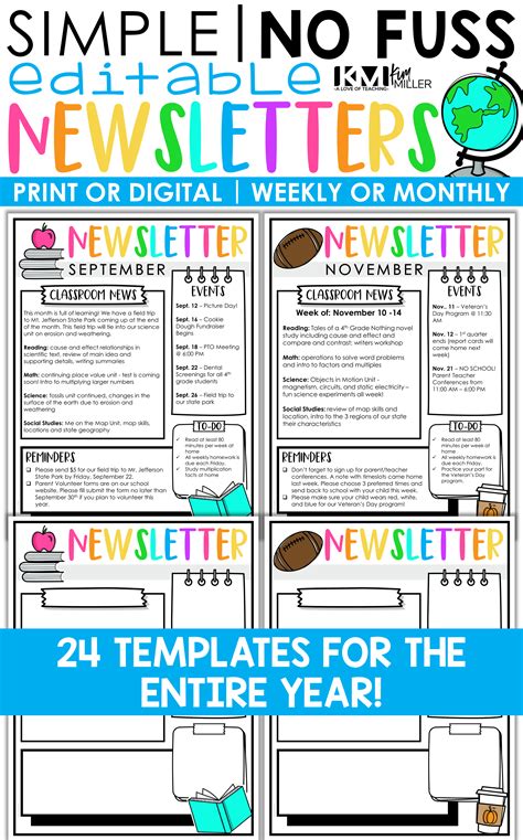 free templates for newsletters for teachers