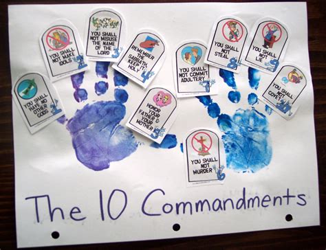 free ten commandment finger craft printables