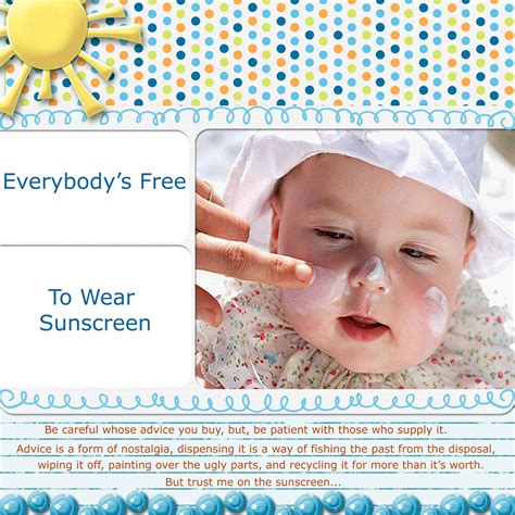free to wear sunscreen