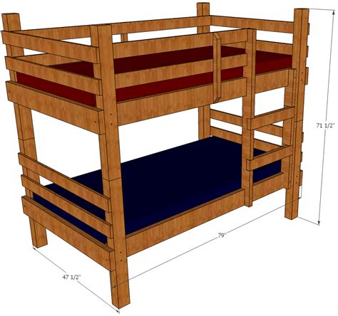 Free Twin Over Full Bunk Bed Plans With Stairs Bedroom Home