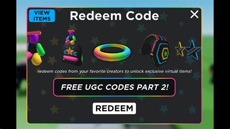 free ugc limiteds codes