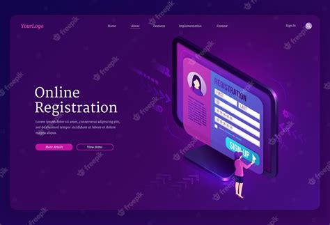 Free Vector Online Registration