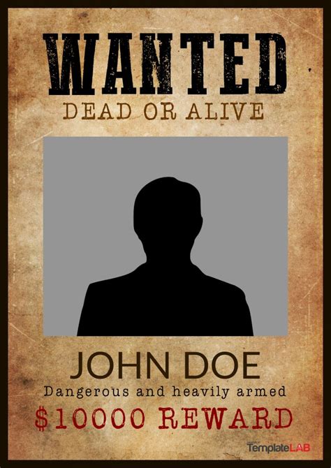 free wanted poster template printable
