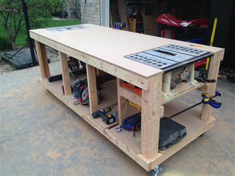 Free Work Bench Plan How To Build A Wood Shop Work Bench DIY