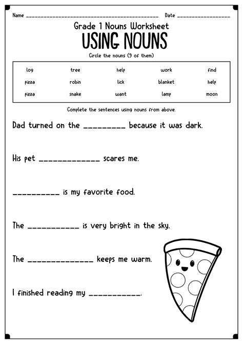 free worksheets on nouns