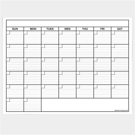 Free Write In Calendar Printable