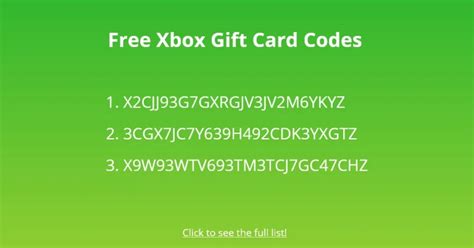 free xbox gift cards codes