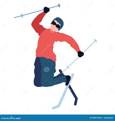 Freestyle Skiing Illustration