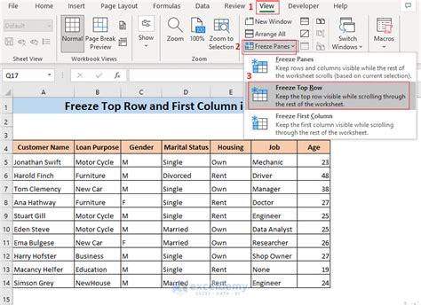 Freeze First Column And Row On Excel