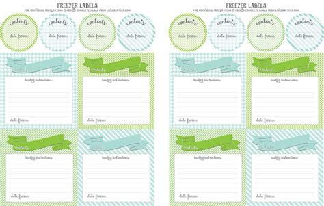 Freezer Labels Free Printable