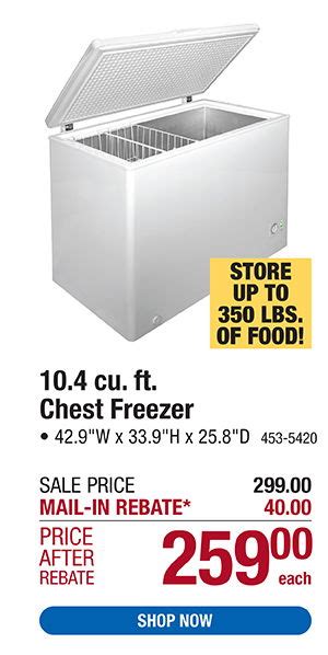 freezers at menards