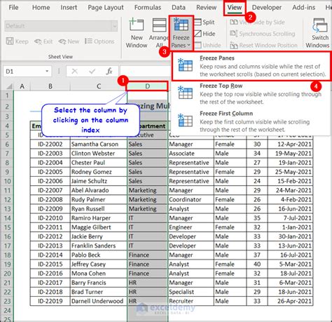 5 Ways Freeze Excel Columns