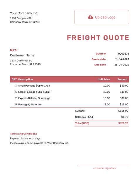 Freight Quote Disclaimer