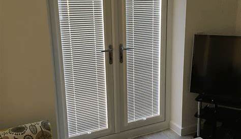 French Patio Doors With Blinds And Grids Shop ReliaBilt 71.5in X 79.5in Between The Glass