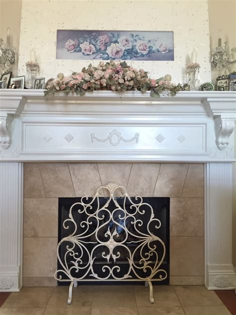 french country scroll fireplace screen