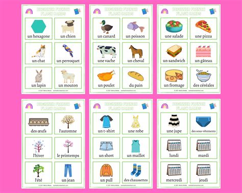 French Flashcards For Kindergarten