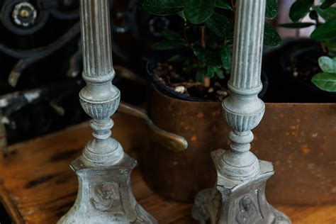 French Grey Candlesticks