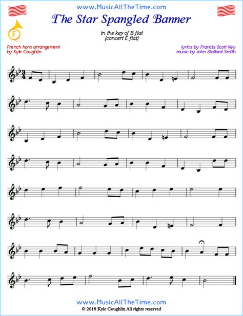 French Horn Sheet Music Star Spangled Banner