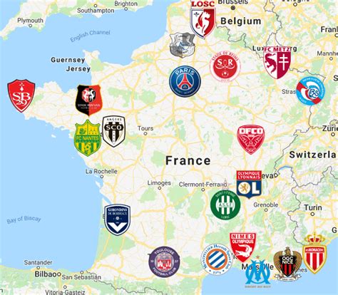 french ligue 1 teams map