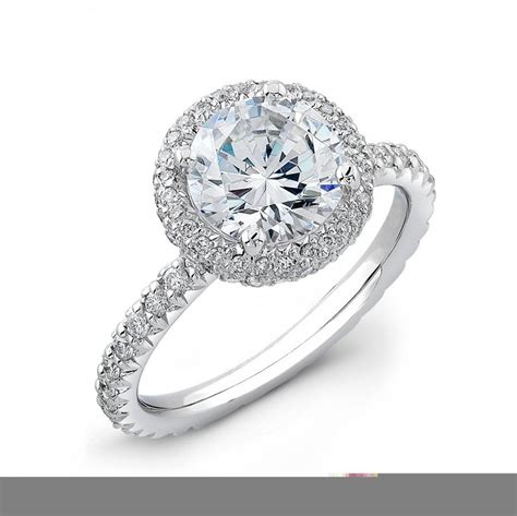 french pave halo engagement rings