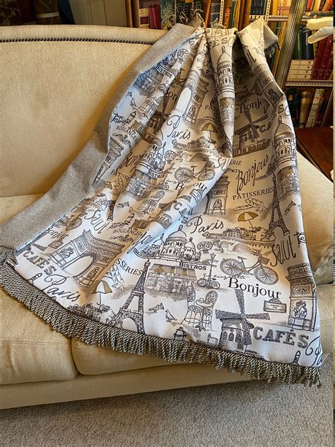 French Script Throw Blanket