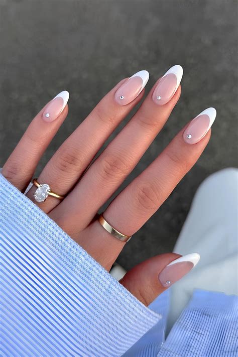 French Tip White Nails