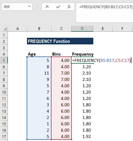 Frequency Function Excel Mac