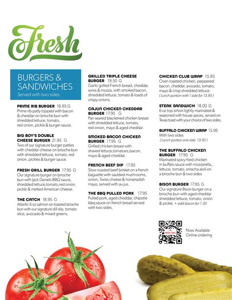 fresh grill kitchen menu