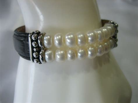 Freshwater Pearl And Leather Bracelet