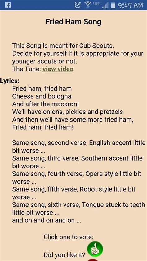 fried ham girl scout song