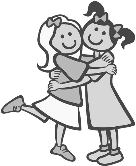 friendly clipart black and white