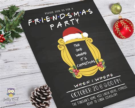 FRIENDS TV Show Christmas Party Invitation Christmas party friends