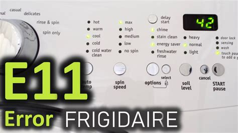 Frigidaire Front Load Washer E11 Error Code