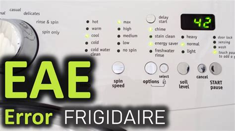Frigidaire Front Load Washer Error Code E20