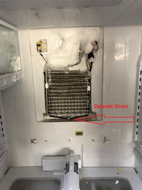 frigidaire refrigerator drain tube location