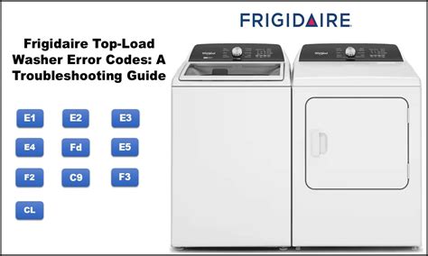 Frigidaire Affinity Front Load Washing Machine Error Fault Codes