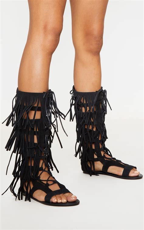 Fringe Gladiator Sandals Rust from Threadlust shoes