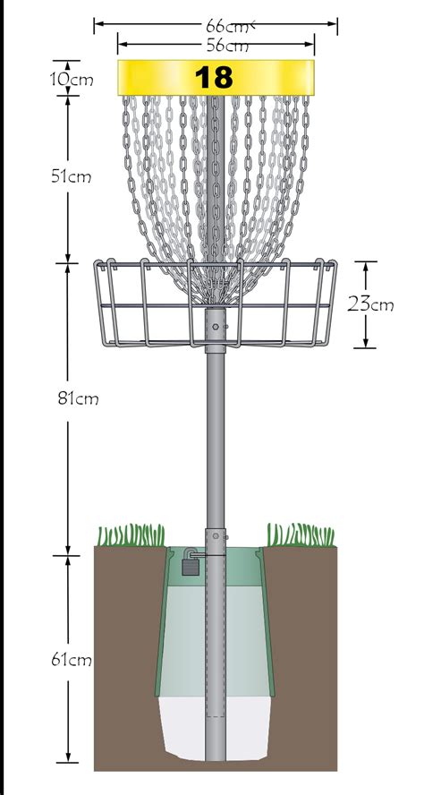 frisbee golf basket dimensions