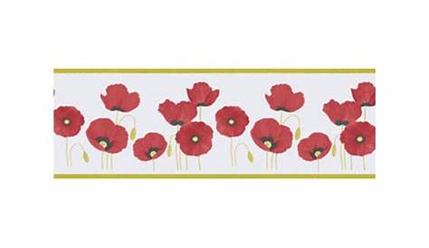 Frise Papier Peint Coquelicot COQUELICOT GINKO ROUGE 51142910 De La