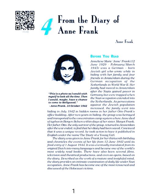 from the diary of anne frank summary class 10