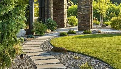 Front Yard Garden Designs With Pebbles And Pavers