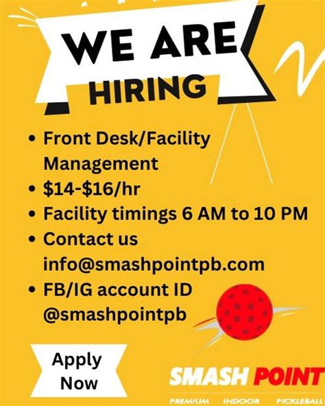 front desk hiring immediately