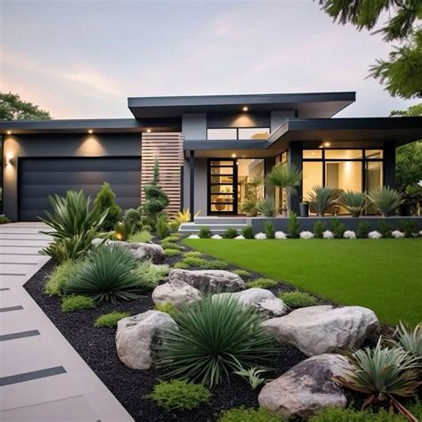47 Fresh and Beautiful Front Yard Landscaping Ideas in 2020 Modern