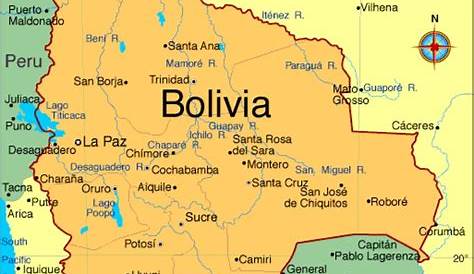 Frontera Bolivia Green Map With National Flag Borders And Rivers