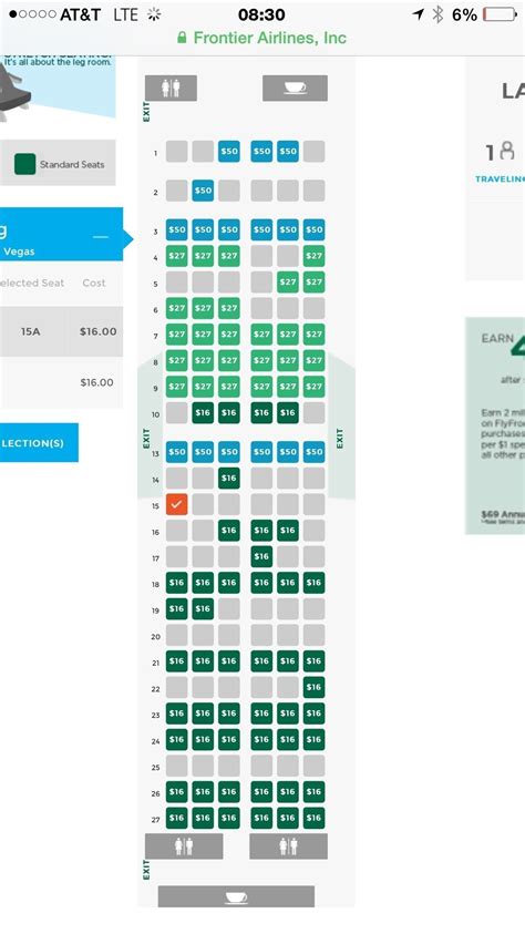 Frontier Seating Chart