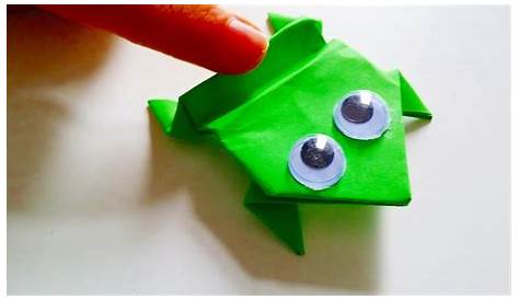 Frosch aus Papier falten - Faltanleitung springender Frosch einfach und